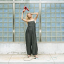 Denim salopette pants