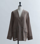 Sheer collarless jacket