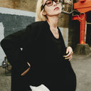 Sheer collarless jacket