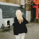 Sheer collarless jacket