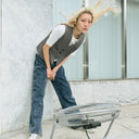 Wide straight denim pants